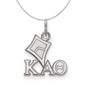 Sterling Silver Kappa Alpha Theta XS (Tiny) Pendant Necklace - 16 Inch